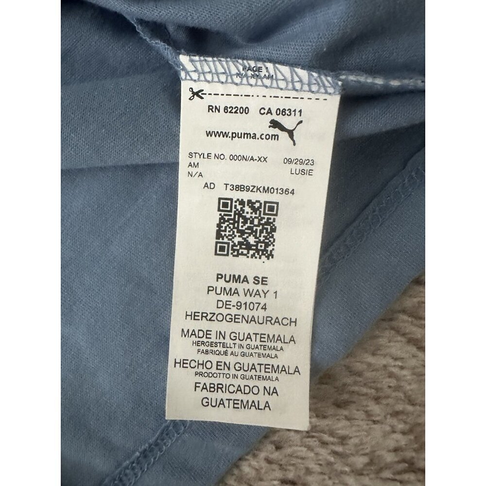Puma Essential Logo Crew Neck Short Sleeve T-Shirt Women’s Blue Size S New - Picture 9 of 11